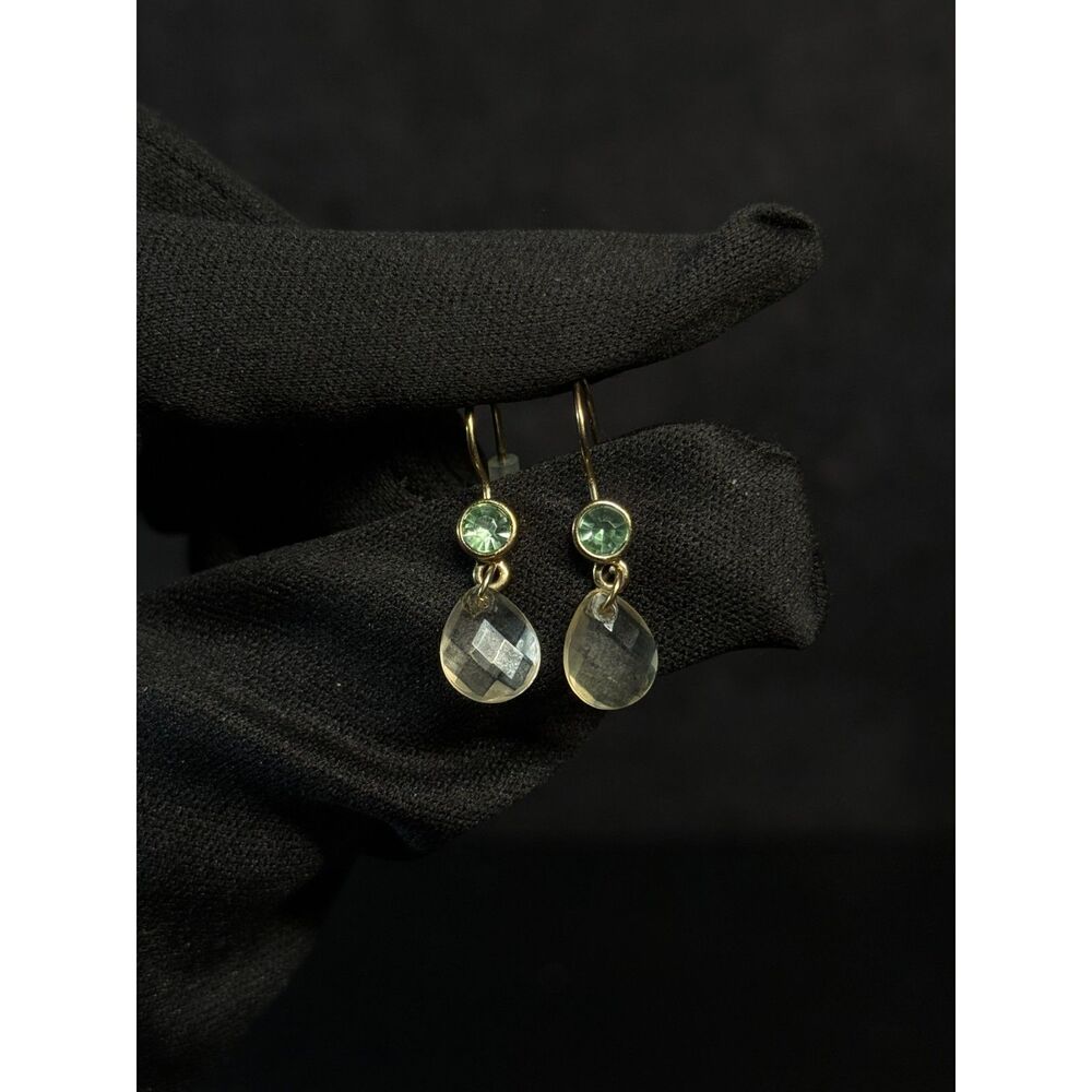 Swarovski Crystal Drop Earrings Gold Hook 1.125"